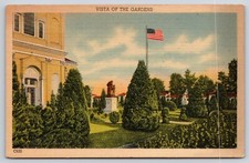 Vista of the Gardens Franciscan Monastery Monument Flag Washington DC Postcard