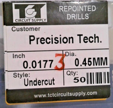 TCT REPOINTED DRILLS UCY 77 0.0177" DIA 0.315" FLUTE LOT OF 16 