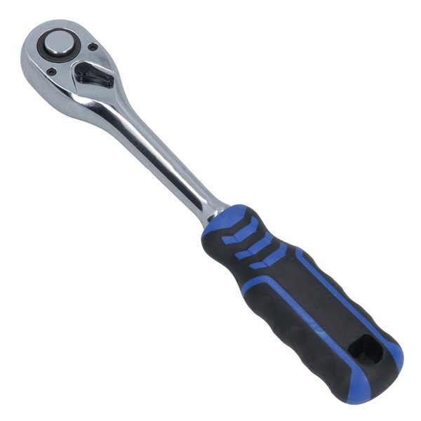 1/2 Zoll Antrieb Ratsche Mit Geradem Kopf 90 ZäHne Schnellspanner Mit Gummigriff-image