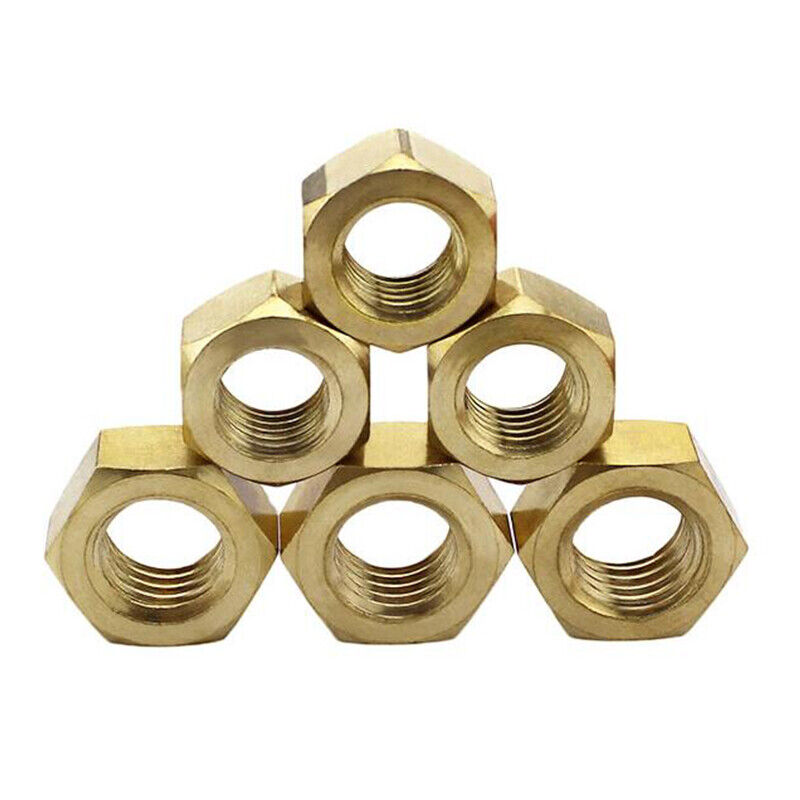 New M2/2.5/3/4/5/6/8/10/12/16/20/22/24 Brass Full Hex Nuts For Screws and Bolts