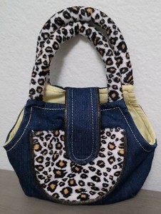 Webkinz Purse or Pet Carrier Leopard Print and Denim FROM SMOKE & PET FREE HOME