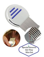 New Head Lice Metal Comb Nit Stainless Steel Long Teeth Terminator Free S H B