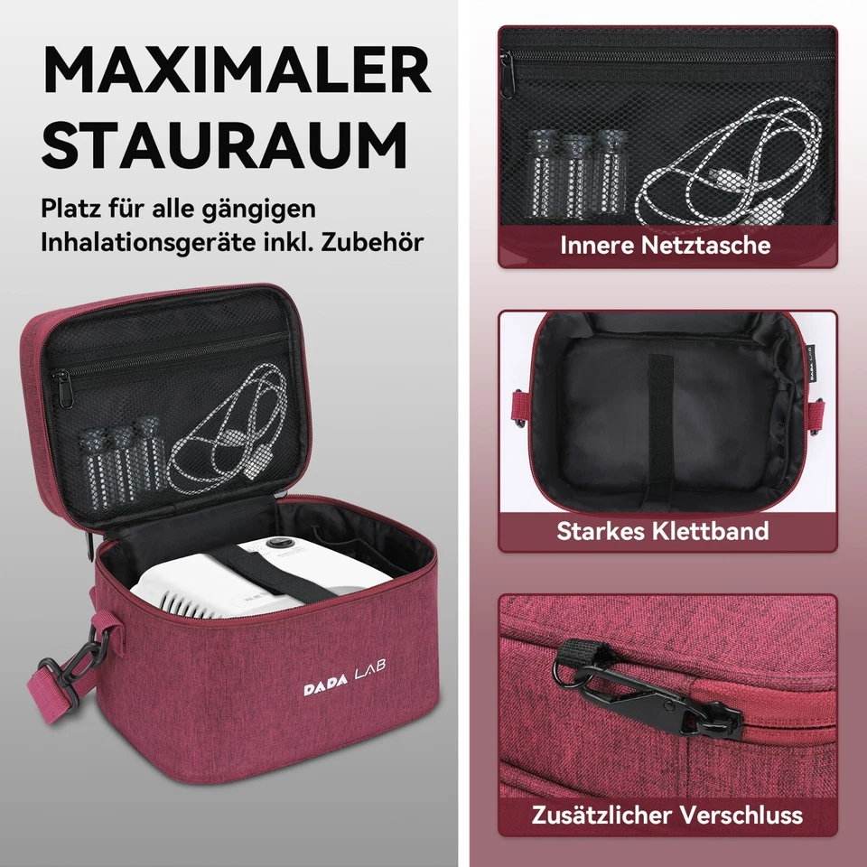 DADA LAB Tasche für Inhalationsgeräte – Passend für Pari Boy, Medisana, Omron - Bild 3 von 4