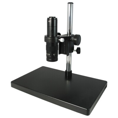 Industrial Inspection Zoom Lens Microscope with C-Mount and Post Stand