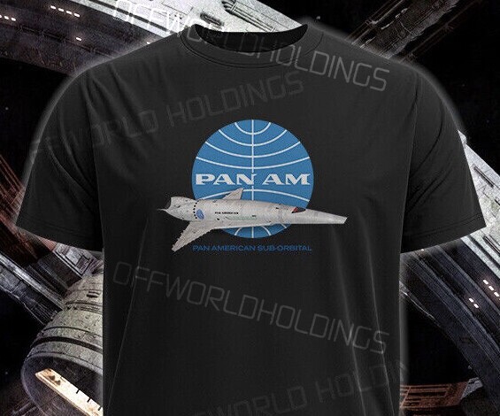 PAN AM ORION III SPACE PLANE T SHIRT 2001 Space Odyssey HAL 9000 Kubrick  NASA