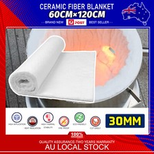 60cmx120cm 2500°F Ceramic Fiber Blanket Wadding Thermal Sound Insulation Cott AU