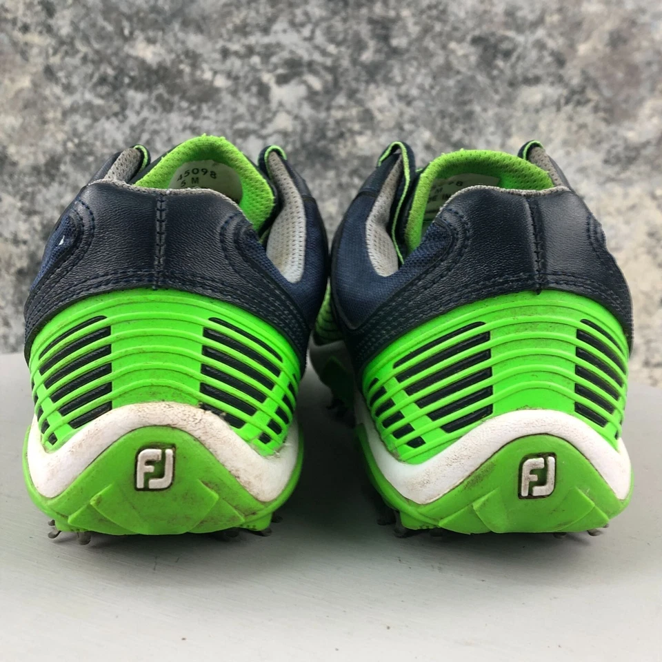 FOOTJOY Men's 5M Green Blue Hyperflex 2.0 Low Top Lace Up Softspike Golf Shoes - Image 4 of 4