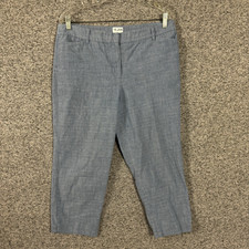 Talbots Women's Size 12P Blue Cotton Perfect Crop Chino Pants
