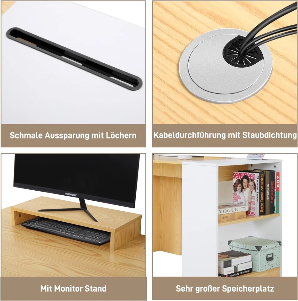 EPLUS LIVING Büro-Schreibtisch 118 x 60 x 76 cm, Computertisch, - Bild 4 von 4