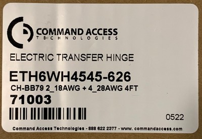 Command Access ETH6WH4545-626 Electric Transfer Hinge
