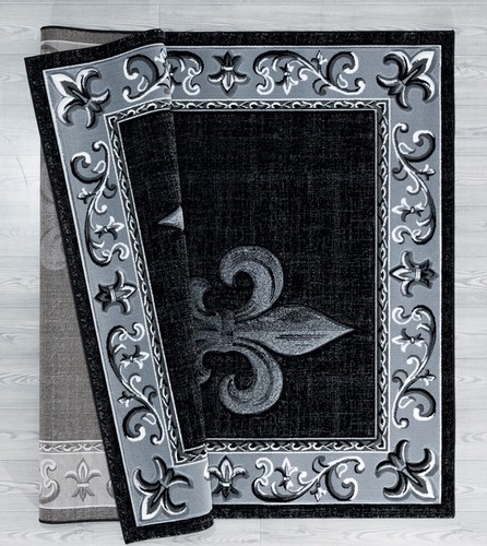 Gray Curls Scrolls Curves Traditional-European Area Rug Bordered 2050 11272 - Picture 2 of 16