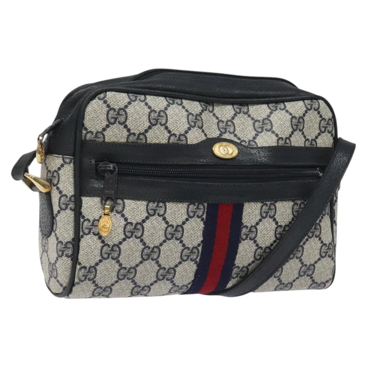 Sac à bandoulière GUCCI GG Supreme Sherry Line PVC rouge marine 010 378 authentique BD927