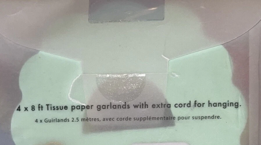 Meri Meri Bright Honeycomb Party Garland Tissue Paper W/ Extra Cord For Hanging - Image 3 of 4