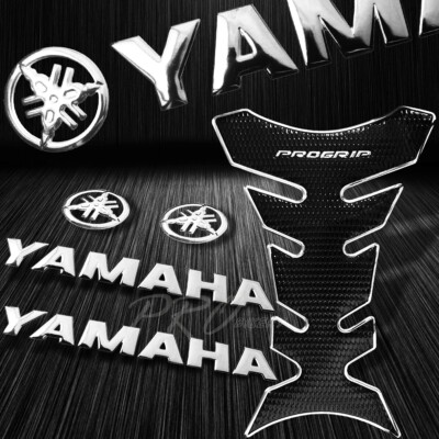 Pro Chrome Fuel Grip Tank Pad+5.75'' 3D Letter Fairing Emblem Sticker