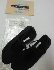 Angelo Luzio Nadia Gymnastics shoes Black 611C suede sole crisscross straps