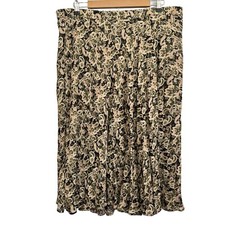 Orvis Vintage Reversible Floral Paisley Skirt XL 100 Rayon  Viscose