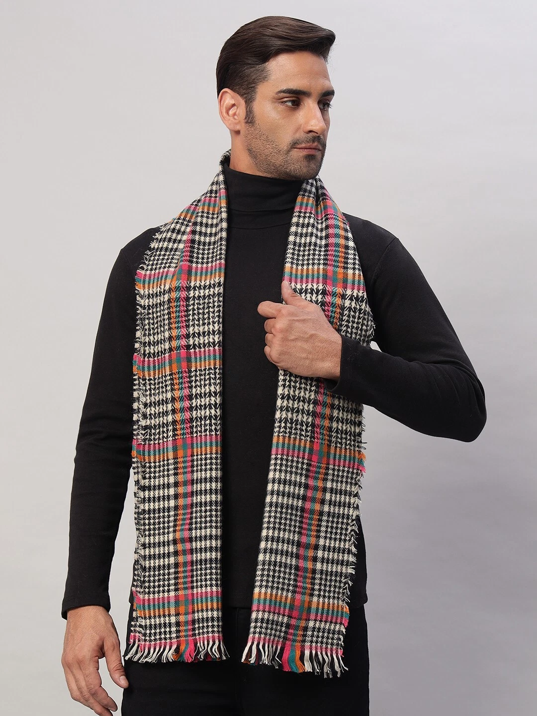 Mens Winter Warm Hand Made CASHMERE Scarf Scarves Plaid Wool Warm Neck Wrap