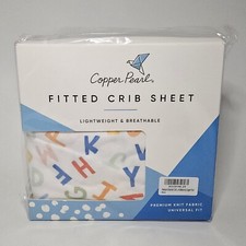 Copper Pearl Letters Premium Knit Fitted Crib Sheet - NIB