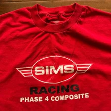 Vintage Official Licensed SIMS Skateboard Racing Phase 4 Composite Men's T-shirt