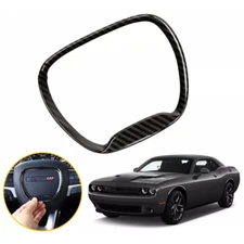 Car Accessories Carbon Fiber Steering Wheel Trim Cover For 2015-22 Dodge Charger