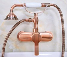 Antique Red Copper Bathroom Shower Faucet Set Single Handle Mixer Tap 2na320