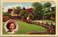 Bakersfield California CA, 1942 Home of Shirley Temple, House, Vintage Postcard