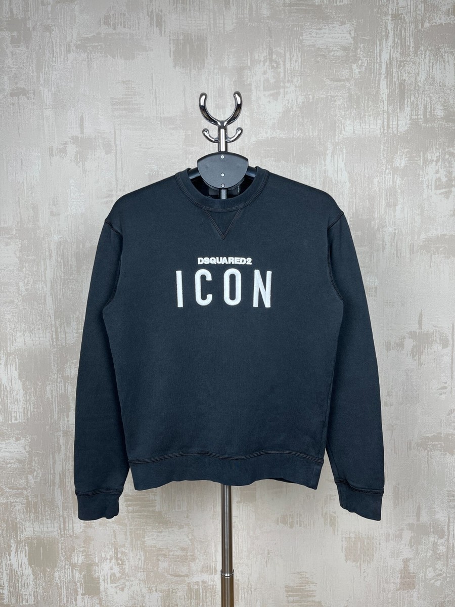 【激レア】DSQUARED2 ICON トレーナー ダークブルー Dsquared2 ICON Embroidered Logo Crew Neck Sweatshirt Men's Size S