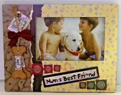 Dog-Themed 4x6 Picture Frame With "Mans Best Friend" Design Decorative Elements - image 1 of 4