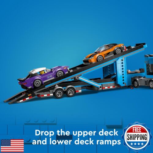 LEGO City Autotransporter LKW mit Sportwagen Gebäude Spielzeug Set - Semi Truck - Bild 4 von 5