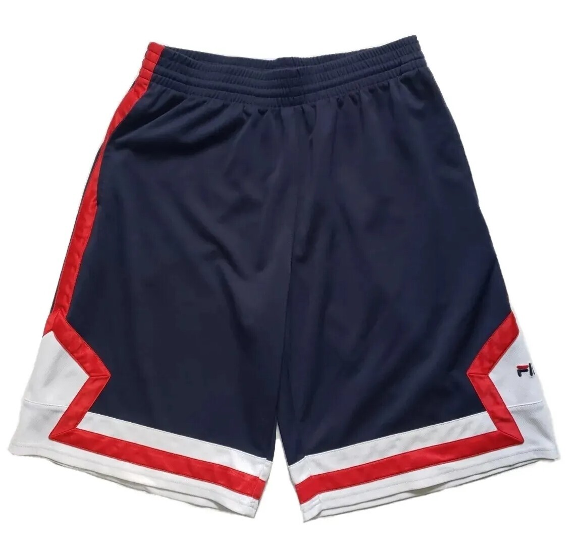 Fila pantaloncino basket uomo blu navy bianco rosso taglia large