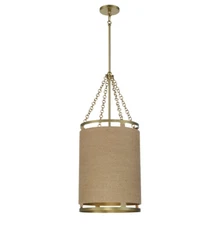 Minka-Lavery 3864-695 Windward Passage Pendant Soft Brass 4 Light 15" Wide Rope