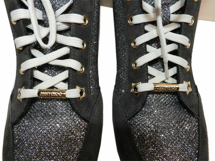Jimmy Choo Sneakers Tokyo High Top Glitter Anthracite Athletic