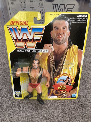 WWF Hasbro Series 7 Yellow Card Razor Ramon MOC WW...