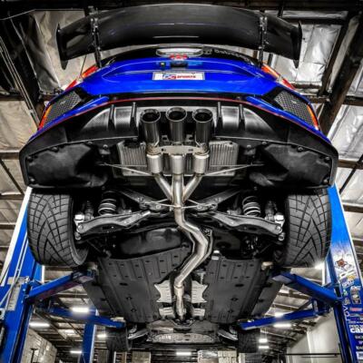 TRIPLE EXIT BLACK TIP EXHAUST SYSTEM FOR 16-21 HONDA CIVIC TYPE R