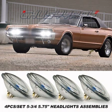 4PCS 5.75" Round Headlights Hi/Lo for Mercury Cougar 1967-76 Monterey Comet+