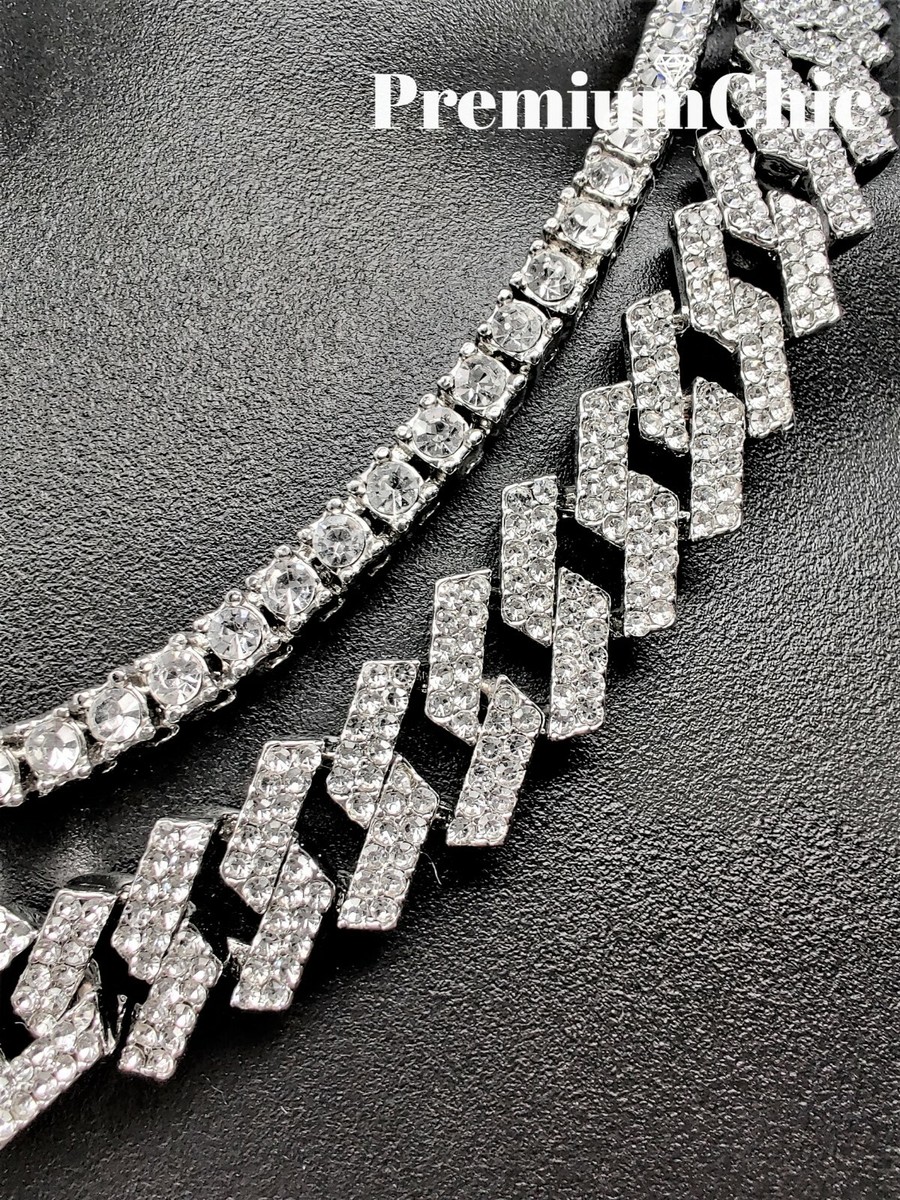 Catena A Maglie 12 Mm Cubana Miami Da Uomo Placcata Oro 14k 18 - Foto 7