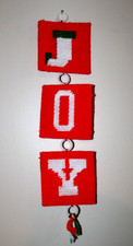 Plastic Canvas Needlepoint Christmas  JOY  Bell Pull 16  