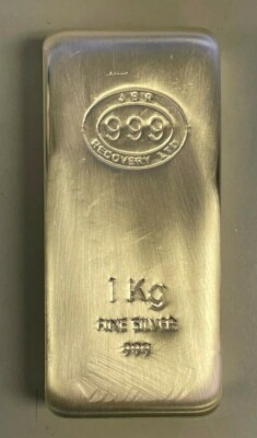 1 Kilo 32.15 oz. Silver Bar .999 Fine Silver 1kg Bar - Mint