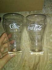 2 vintage COKE Coca-Cola GLASSES with a raised 