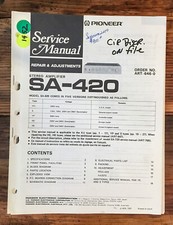 Pioneer SA-420 Amplifier Service Manual Original 