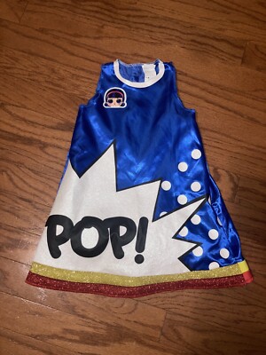 Girls LOL Halloween Costume Blue Red White Dress POP Size 4-6x Girl