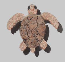 Brown Sea Turtle Pool Mosaic Tile, Made in USA - Medium 1 PC - 9.5"