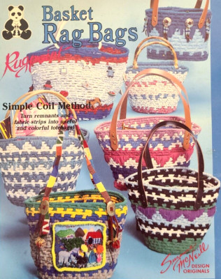 Suzanne McNeill Basket Rag Bags Basket Pattern Simple Coil Method Leaflet #2006