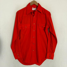 Vtg 70s Wrangler USA Made Western Shirt Mens Fits M Pearl Snap Permanent Press