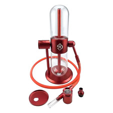 Pipa Gravità 360° Rosso Narghilè Rotante Alluminio Portatile Erba Secca