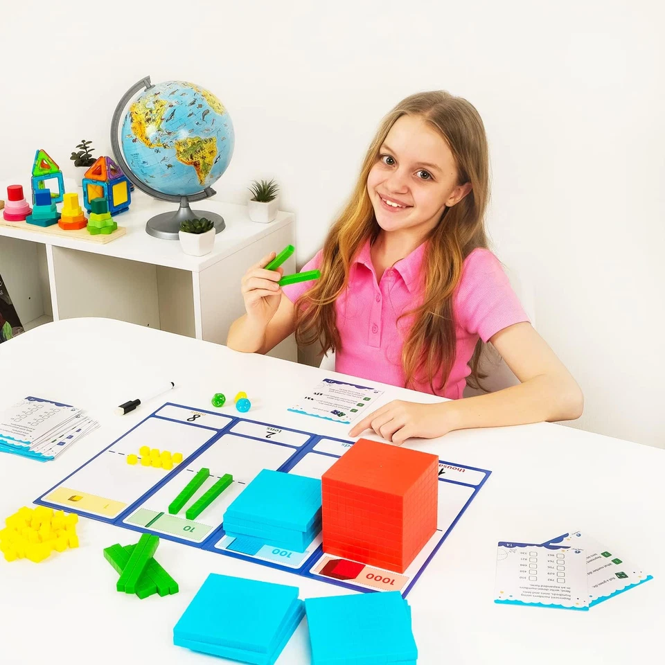 140+1 PCS Colorful Base Ten Blocks & Activities Set - Base Ten Blocks Classroom - Image 2 of 4