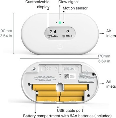Airthings View Plus for Business 2969 Smart Air Quality Monitor