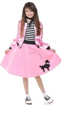 Charades Costume Child Bubble Gum Pink Poodle Skirt Size Medium 8-10
