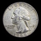 1964 Washington Quarter 90% Silver $0.25 FV Circulated Pre-1965 US Coin - 21-06