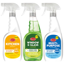 Bestin 3 Pack Household Cleaning Bundle 750ml Kitchen Multi Window Glass Cleaner 4.26 per litre